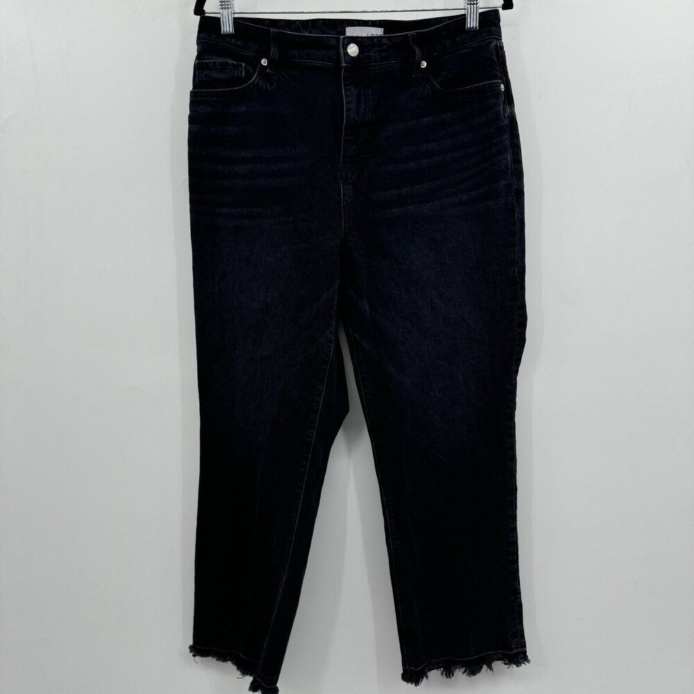 LOFT Curvy Fit Black Straight Leg Crop Jeans
